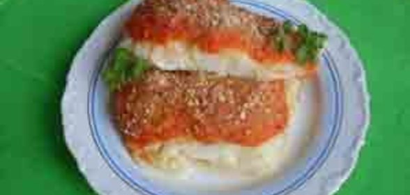 Рыба запеченная со сладким перцем