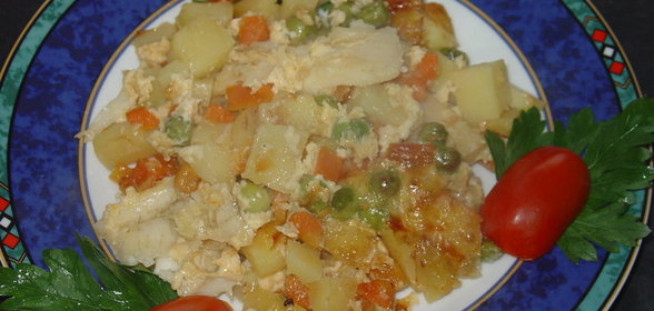 Камбала в овощной грядке