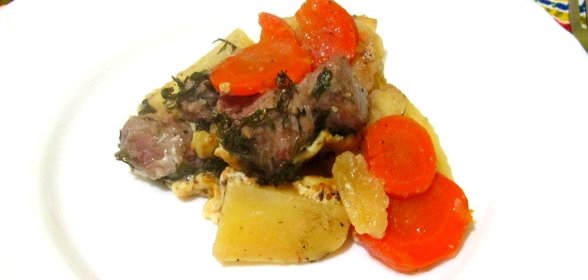 Запеченный картофель с мясными шариками