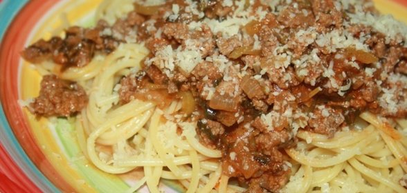 Легкий мясной соус с кинзой и болгарским перцем для спагетти в мультиварке