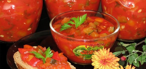 Салат из цукини и болгарского перца на зиму (Мультиварка)