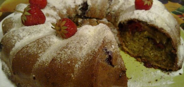 Кекс Яблочно-Черешневый с корицей и коньяком