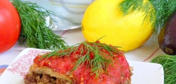 Баклажаны, запеченные с фаршем