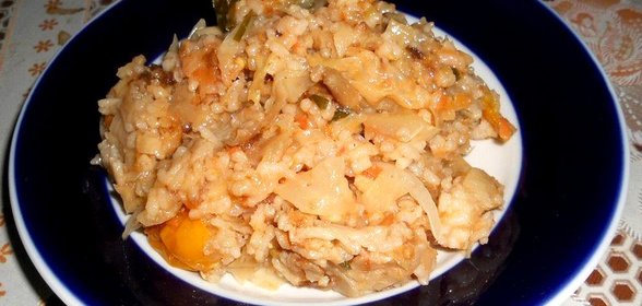 Капуста тушеная с рисом