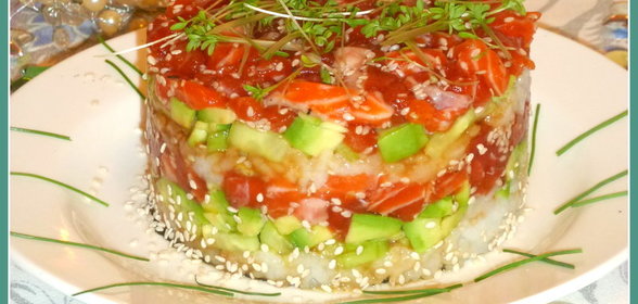 Закусочные пирожные в стиле суши Весело, весело встретим Новый год!»