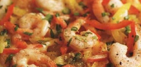 Быстрая пицца с креветками