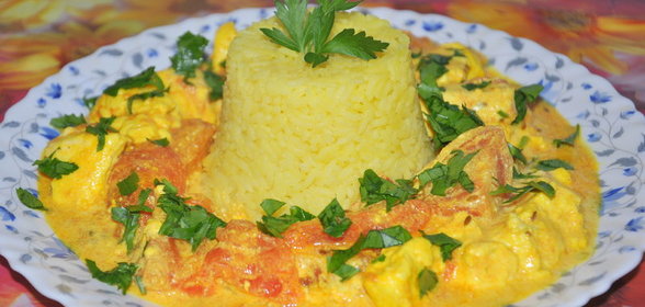 Таматар панир малай с рисом