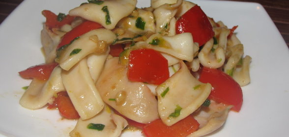 Кальмары со сладким перцем