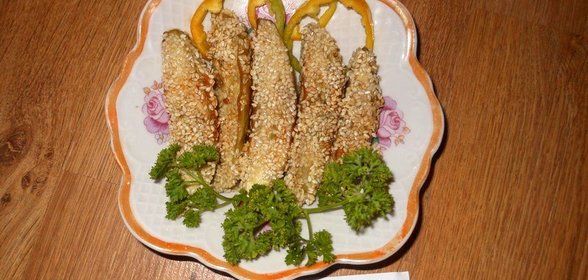 Баклажаны в кунжутном кляре