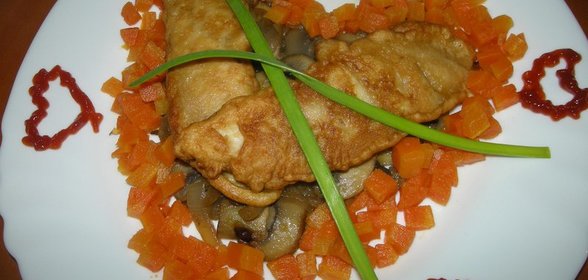 Рыбка жареная (вариант подачи к Дню Влюбленных)