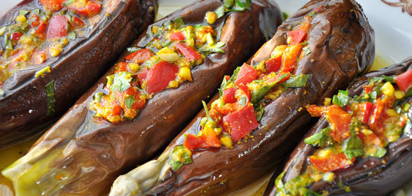 Острые, пряные, маринованные баклажаны по-египетски