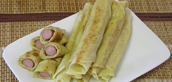 Блины с сосиской