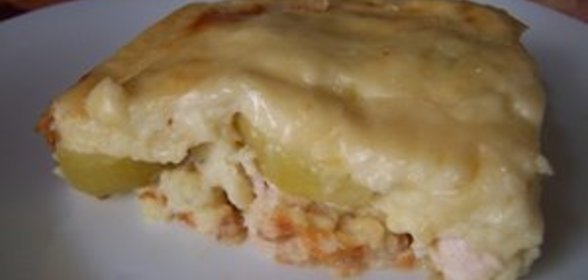 Кабачковая запеканка с курицей и творогом