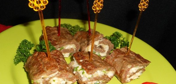 Рулетики из говяжьей печени