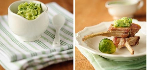 Каре ягненка с зеленым маслом