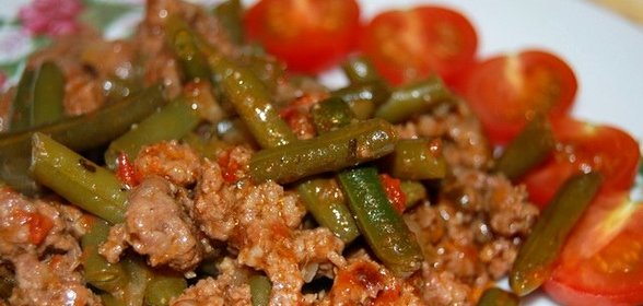 Стручковая фасоль с фаршем