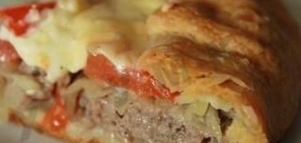 Открытый мясной пирог с картофельным тестом