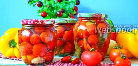 Маринованные помидоры черри с болгарским перцем и ботвой на зиму