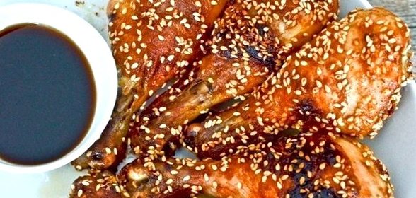 Запеченная курица с имбирем и кунжутом