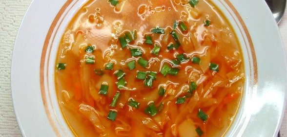 Постные щи из свежей и квашеной капусты