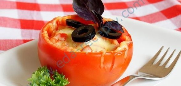 Помидоры под сырной шапочкой