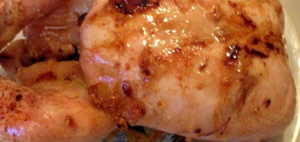 Курица запеченая с чесноком