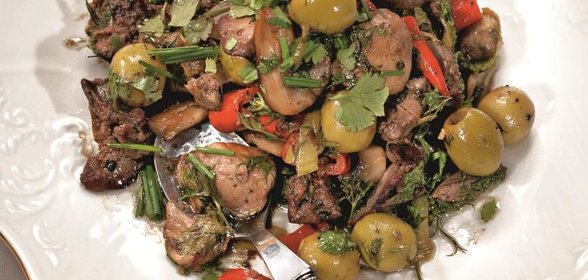 Острая закуска из куриной печенки