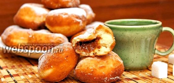 Пончики с варёной сгущёнкой