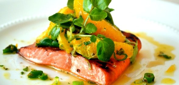 Лосось с апельсиновым джемом