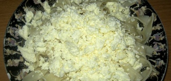 Макароны с творогом