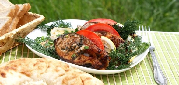 Кета на гриле