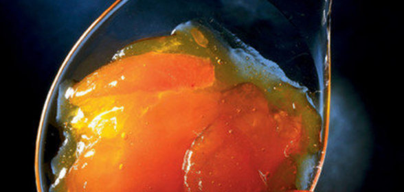 Быстрое варенье из красных грейпфрутов со свежей мятой