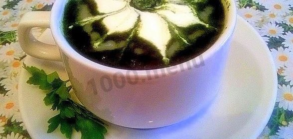 Суп пюре из шпината замороженного со сливками