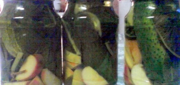 Соленые огурцы с яблоками на зиму