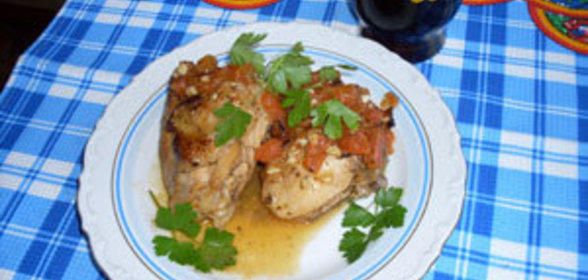Рагу из курицы с помидорами