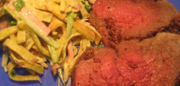 СТЕЙК с кровью в маринаде