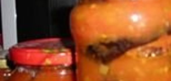 Консервированные баклажаны с овощной икрой и сливами