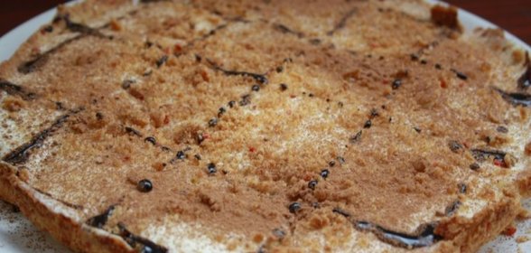 Песочный кокосовый пирог с нежным кремом-суфле