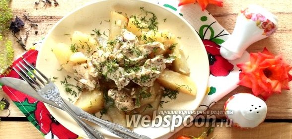 Картофель, запечённый с курицей