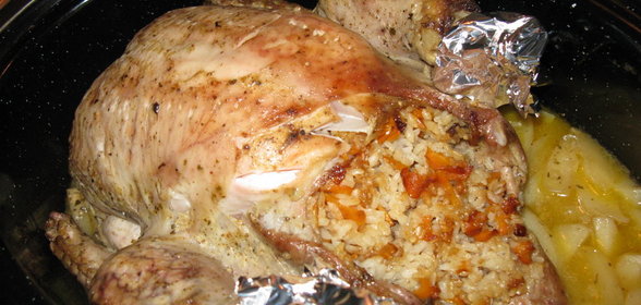 Индейка фаршированая рисом и овощами