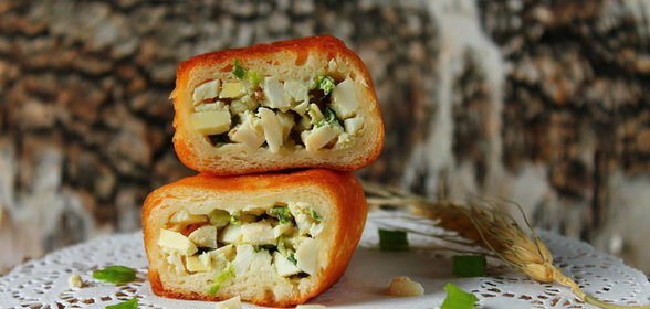 Жареные пирожки с зеленым луком и яйцами! Тесто в ХБ