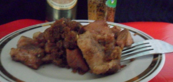 Свинина в пиве с лимонной цедрой