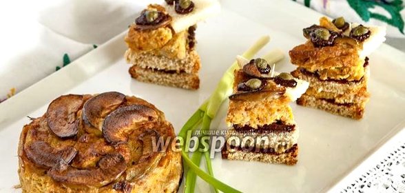 Канапе с террином из баранины и каперсами