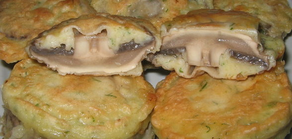 Грибные шляпки жаренные в кляре