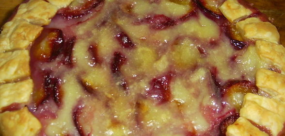 Сливовый пирог с заварным кремом